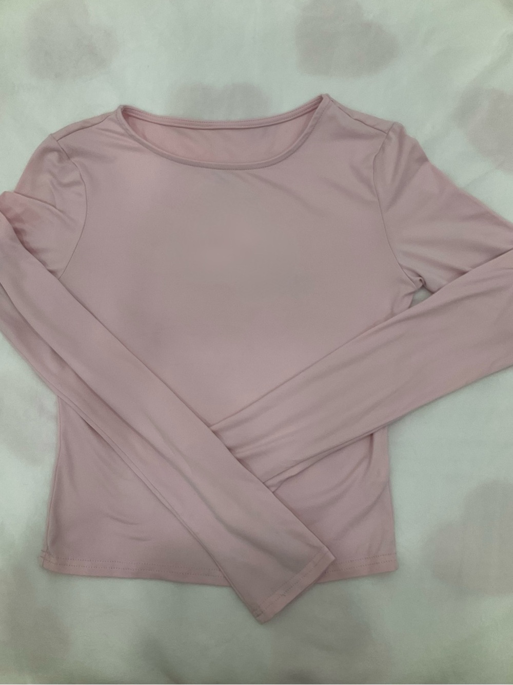 Women’s Long Sleeve Crewneck Top - Light Pink